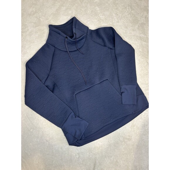 ATHLETA Jacquard Elevation Maroon Pullover Sweatshirt Large Blue Quilted - Picture 1 of 7